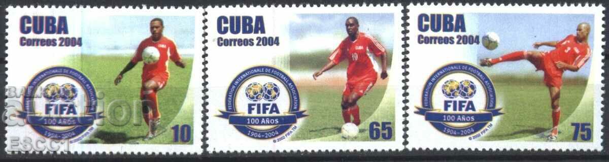 Timbre pure Sport Fotbal 100 de ani FIFA 2004 din Cuba