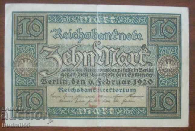 Germany 10 marks 1920 year