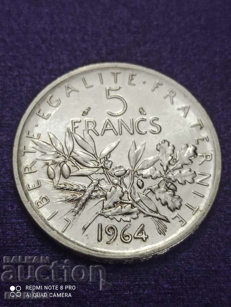 5 φράγκα 1964
