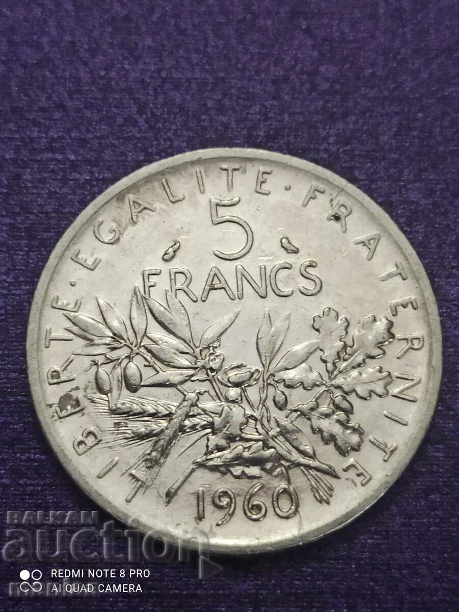 5 francs 1960 5 francs 1960