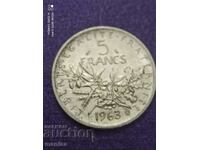 5 φράγκα ασήμι 1963