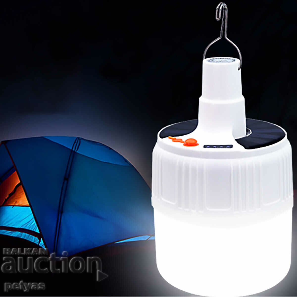 Solar camping lamp 80W for suspension with several modes