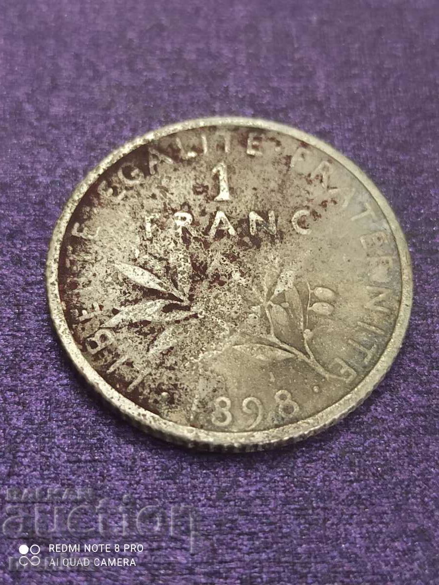 1 franc 1898 silver
