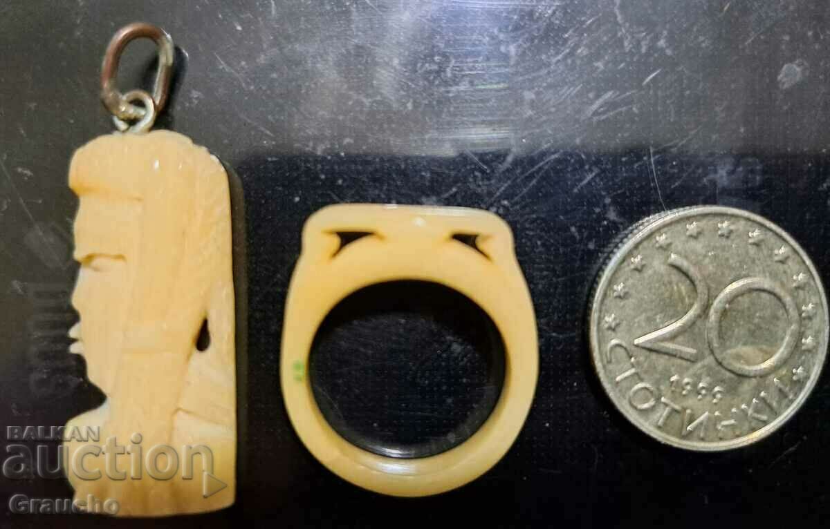 Ivory pendant and ring