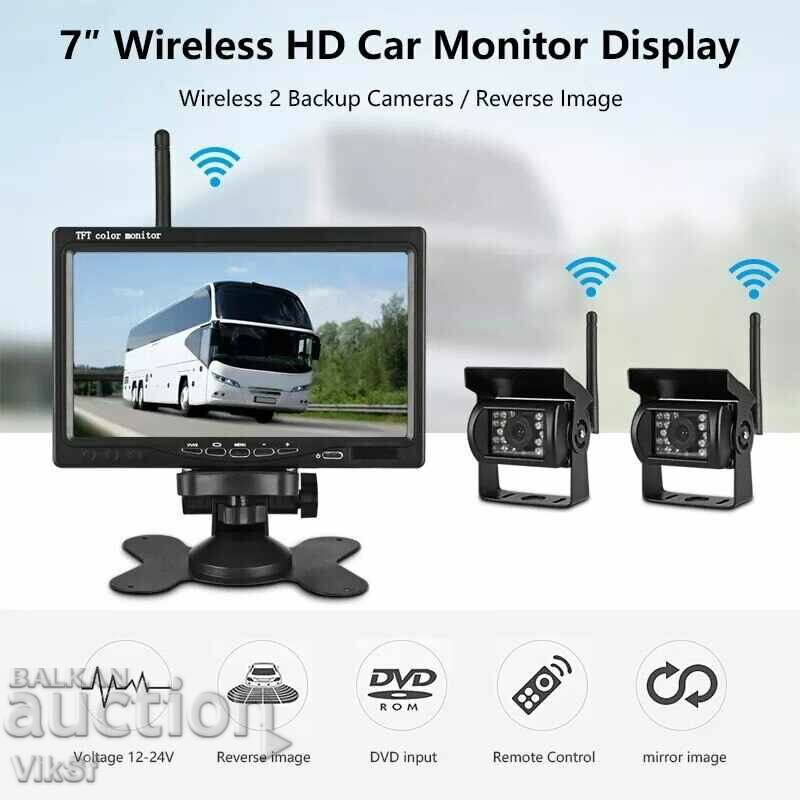 7 inch bus and truck video recorder with 2 cameras