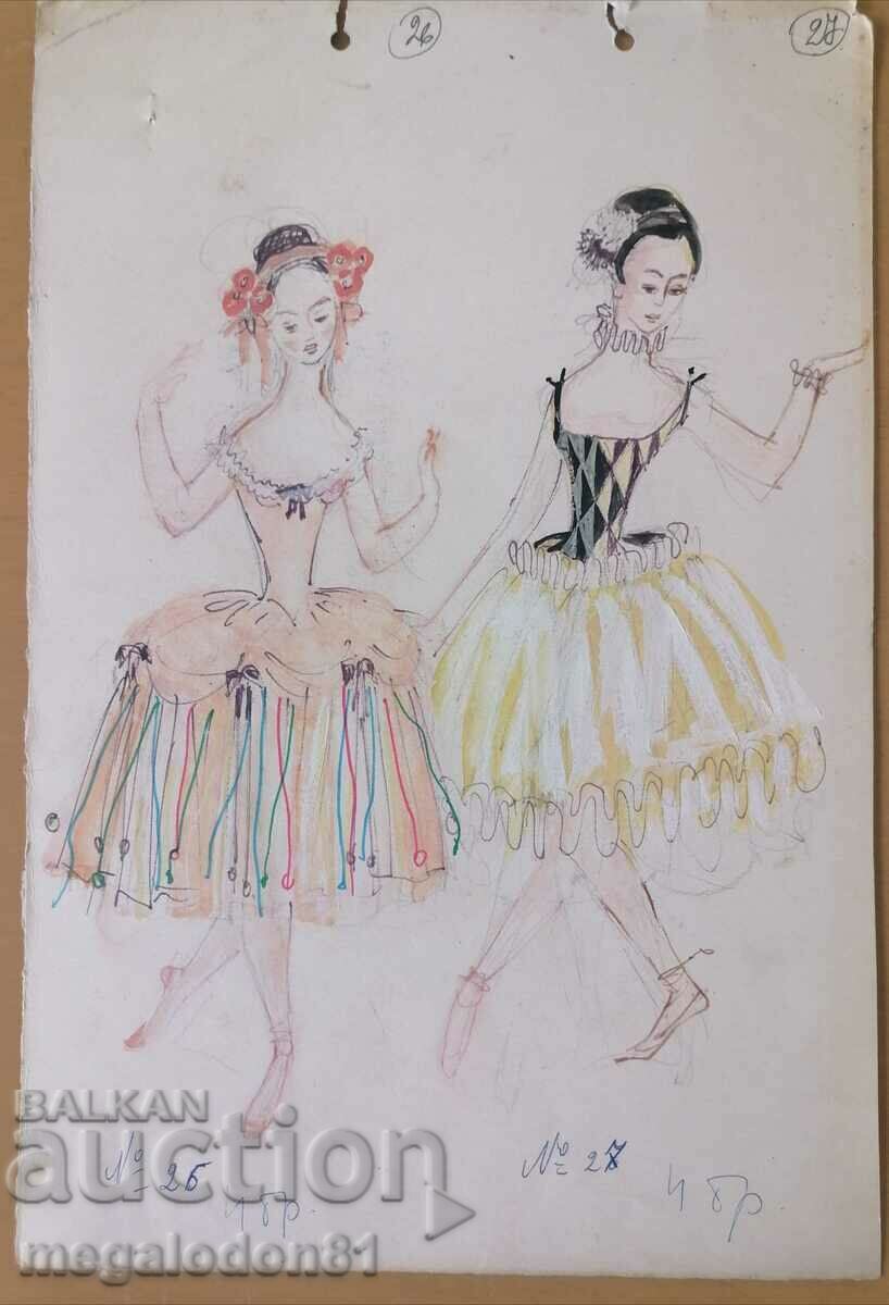 Sketch, drawing - ballerinas