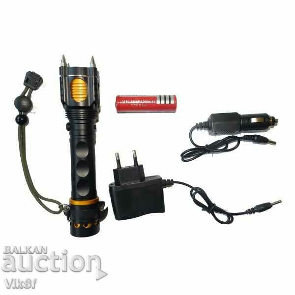 Livrarea Lanternă puternică T6 cu sirenă POLICE 100000W - 1000 lumeni