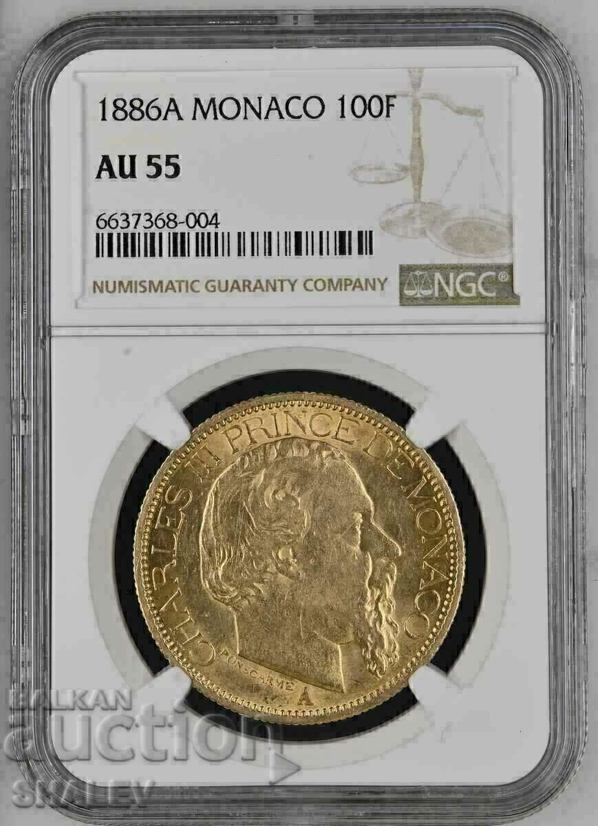 100 Francs 1886 Monaco (Monaco) - AU55 (gold)