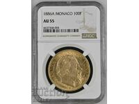 100 φράγκα 1886 Μονακό (Μονακό) - AU55 (χρυσός)