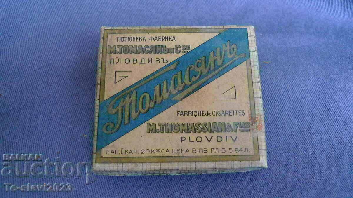 OLD Box of cigarettes Tomasyan - Plovdiv - Kingdom of Bulgaria