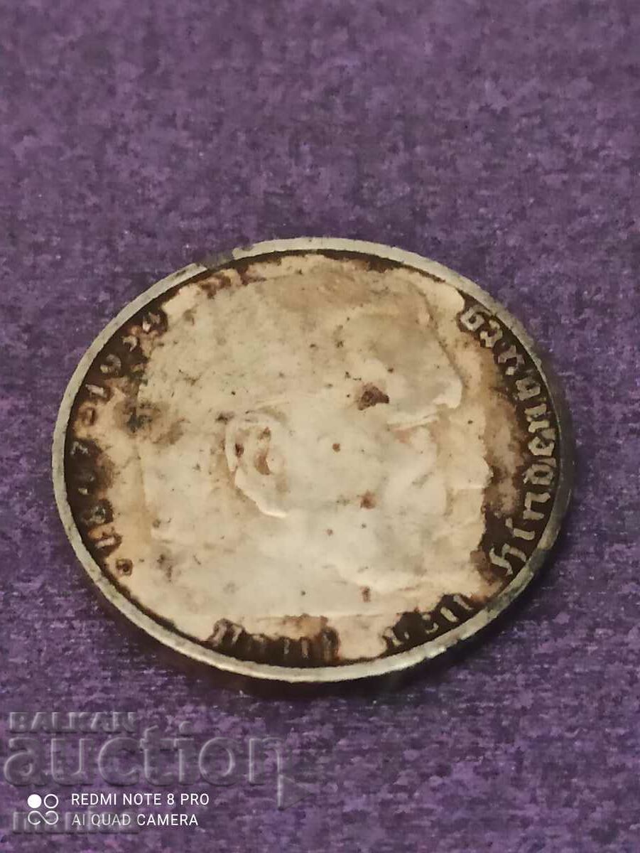 2 Μάρκα 1937 έτος ασημένιο Τρίτο Ράιχ με τιμή € 17.33 | 33.89 BGN