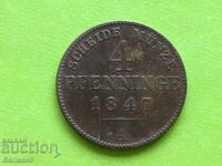 4 pfennig 1847 "A" Πρωσία Γερμανία