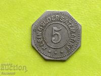 5 pfennig 1917 Crailsheim (Württemberg) Germania