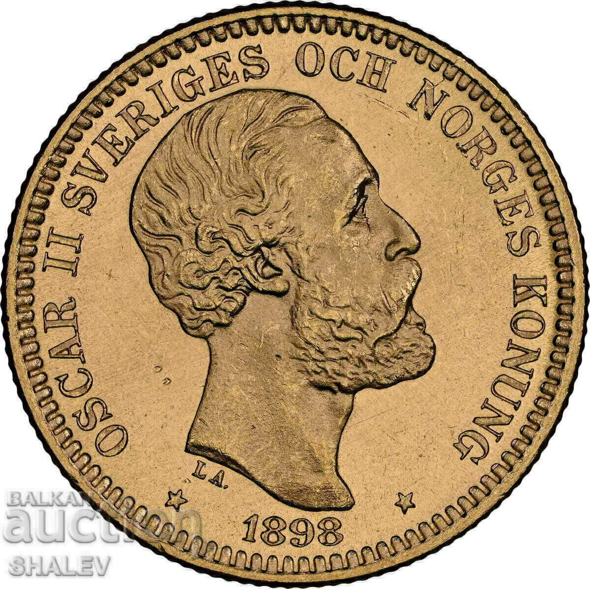 Licitație 20 de coroane 1898 Suedia - MS64 (aur) Licitație 20 de coroane 1898 Suedia - MS64 (aur)