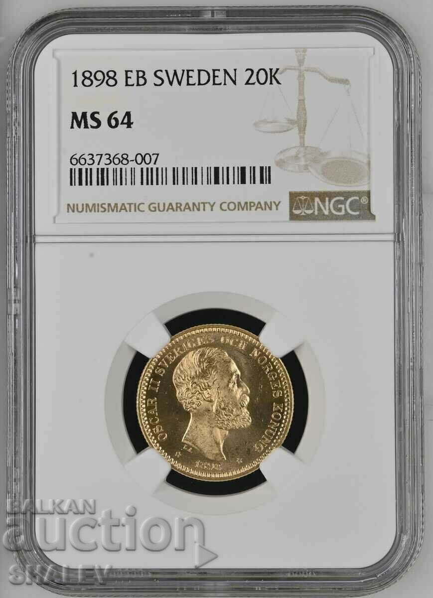 20 Κορώνες 1898 Σουηδία - MS64 (χρυσός)
