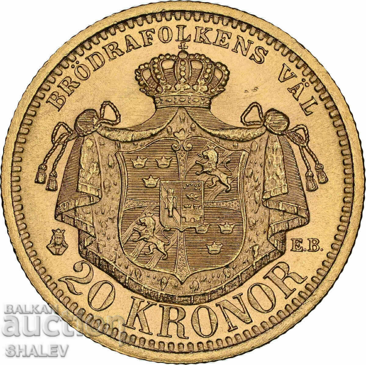 Παράδοση 20 Κορώνες 1901 Σουηδία - MS64 (χρυσός)
