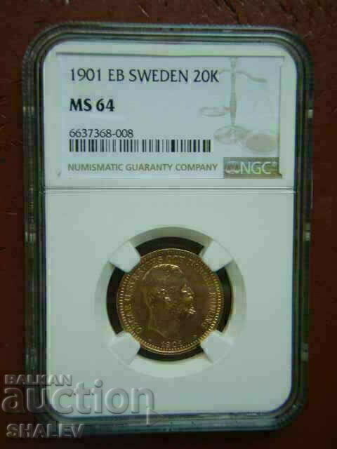 20 Κορώνες 1901 Σουηδία - MS64 (χρυσός) - 5