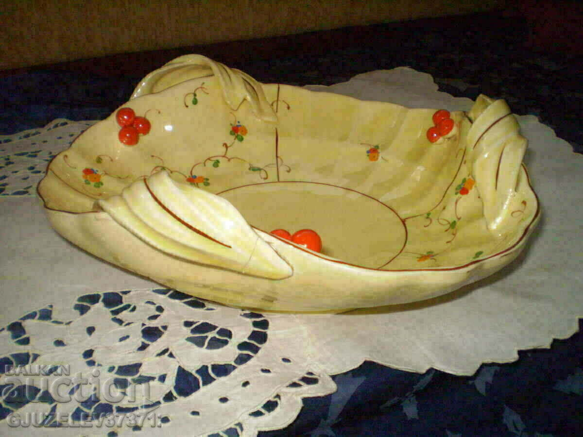 Auction  Vintage Hand Painted Large Ceramic Bowl Marking