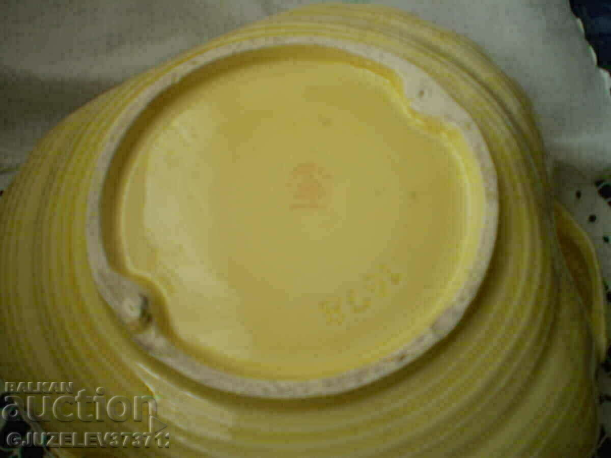 Vintage Hand Painted Large Ceramic Bowl Marking - 6