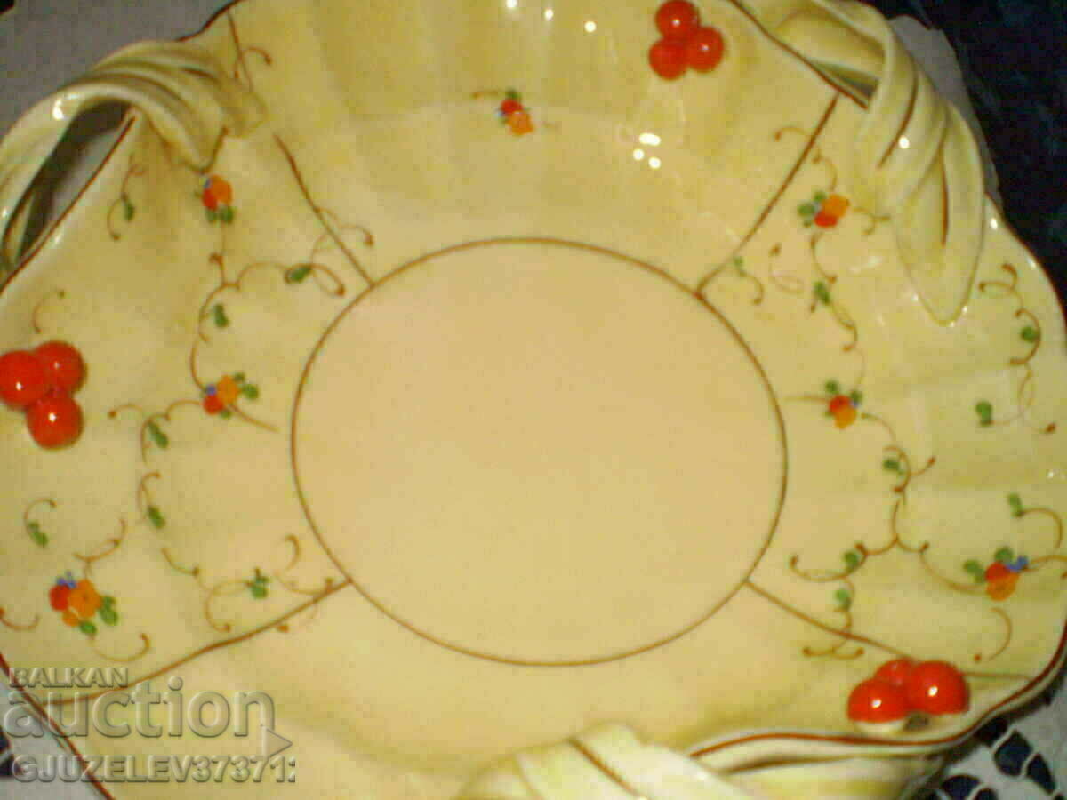 Vintage Hand Painted Large Ceramic Bowl Marking - 7