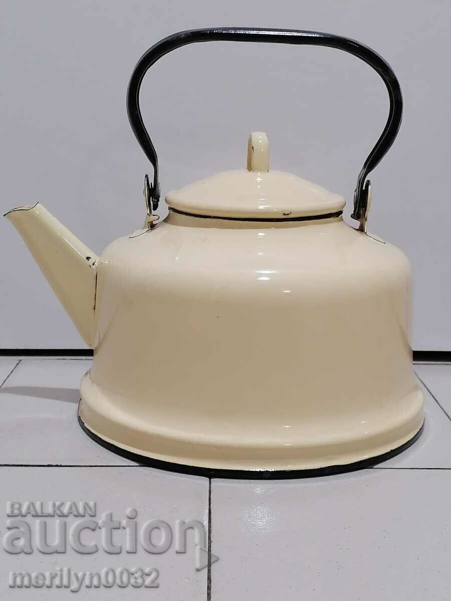 Enameled teapot from the Sotsa, a vessel with enamel, USSR with price 45.00 BGN | € 23.01 Enameled teapot from the Sotsa, a vessel with enamel, USSR with price 45.00 BGN | € 23.01