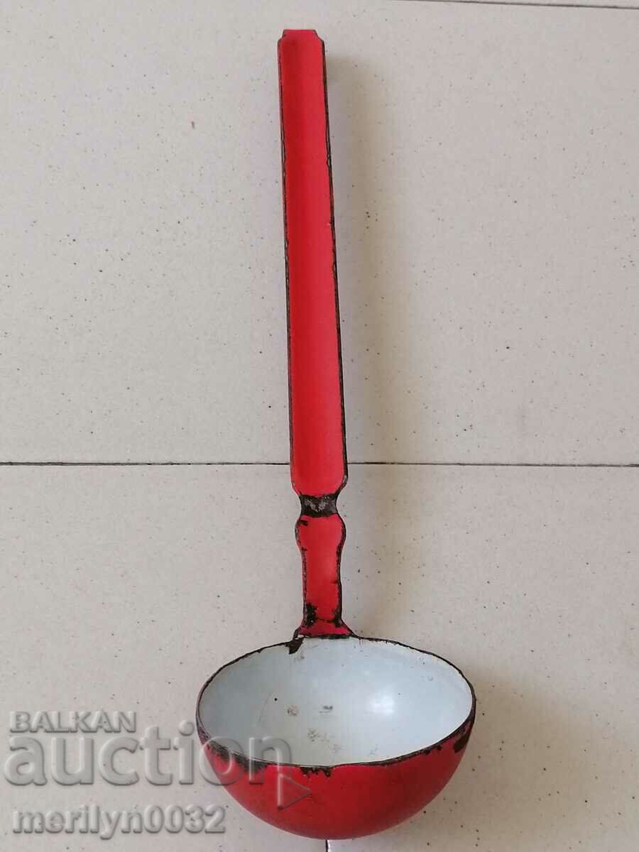 Auction Old spoon with enamel, lamb early wound, PRB Auction Old spoon with enamel, lamb early wound, PRB