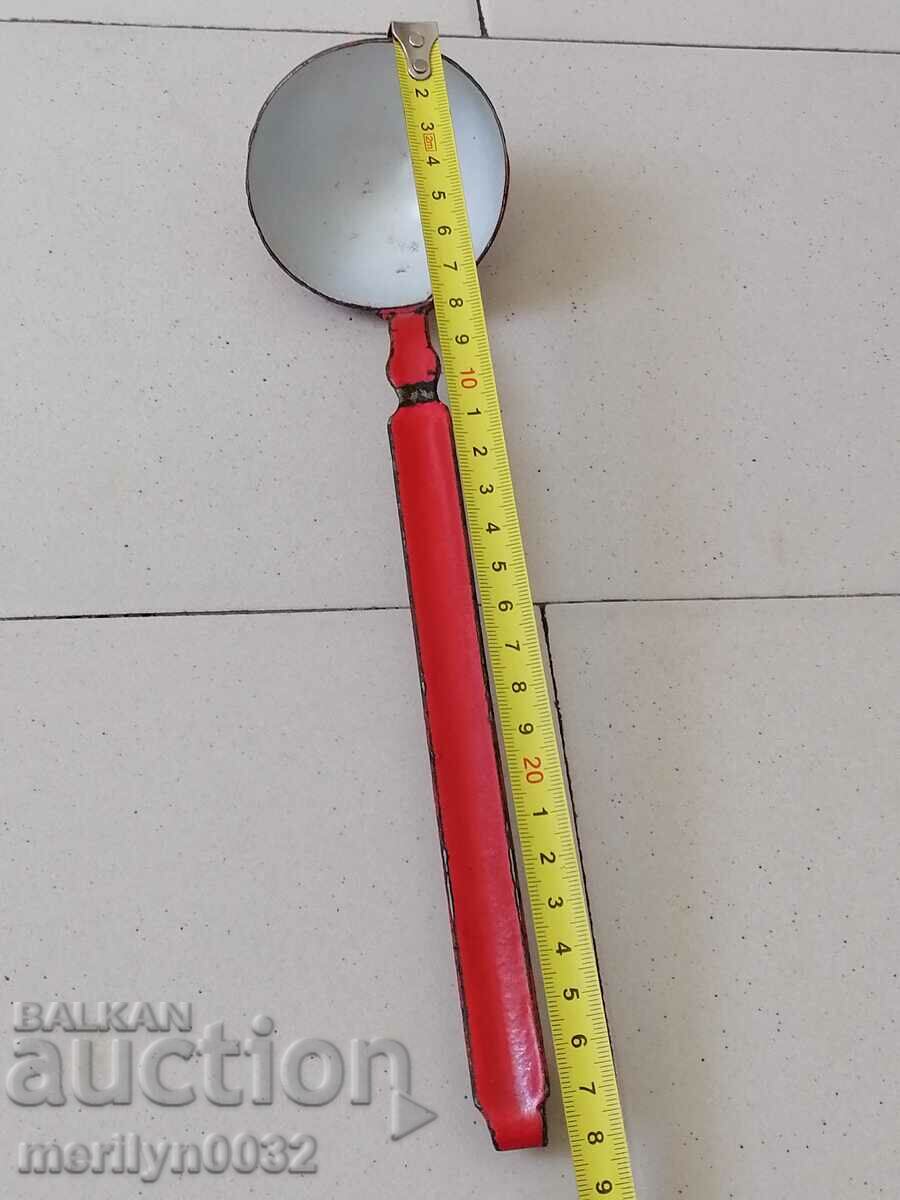 Old spoon with enamel, lamb early wound, PRB - 5 Old spoon with enamel, lamb early wound, PRB - 5