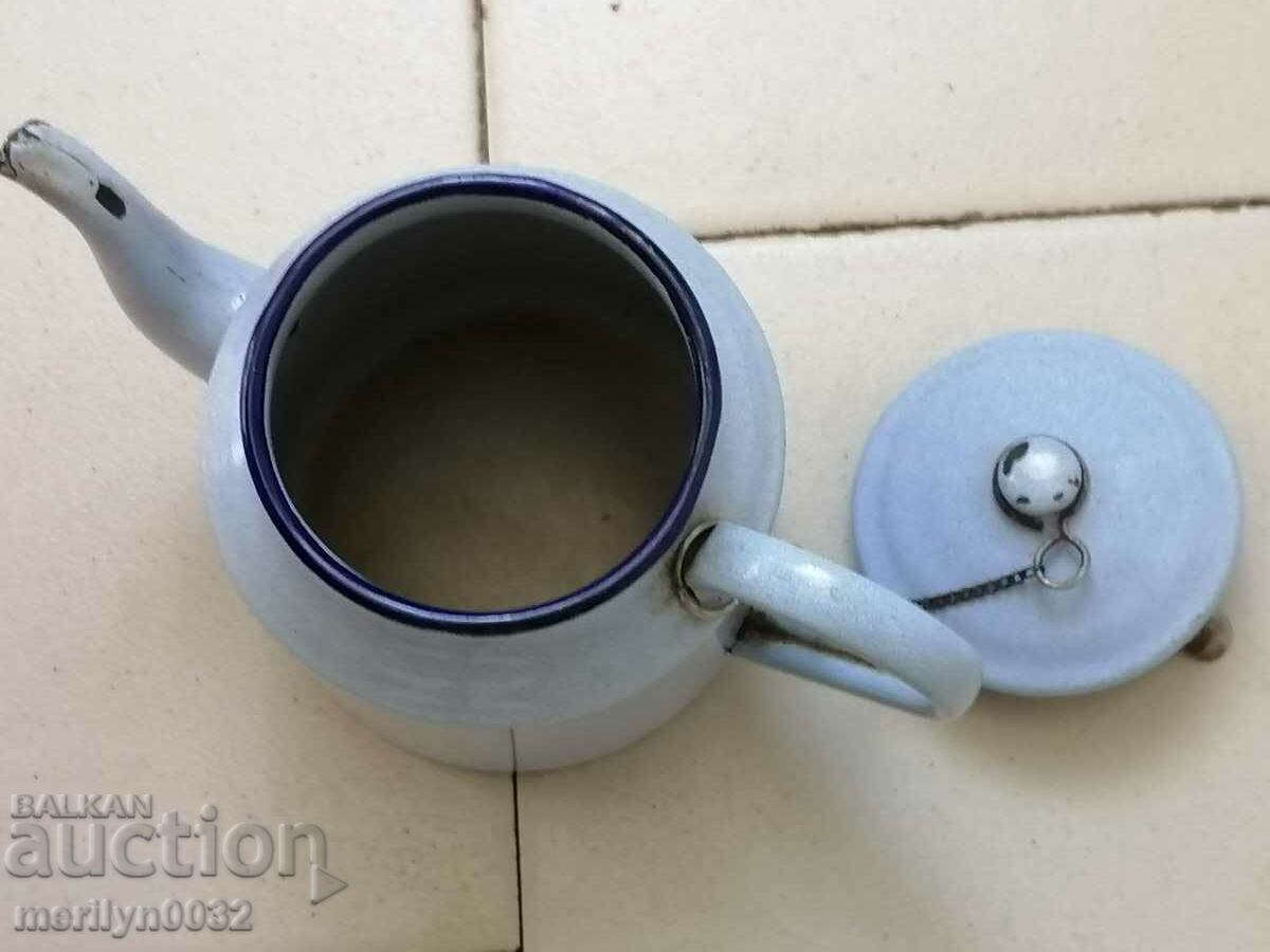 Auction Enameled teapot, soup with enamel, Bulgaria Auction Enameled teapot, soup with enamel, Bulgaria