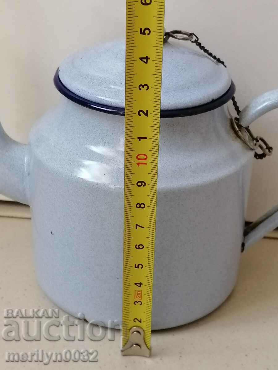 Enameled teapot, soup with enamel, Bulgaria - 5 Enameled teapot, soup with enamel, Bulgaria - 5