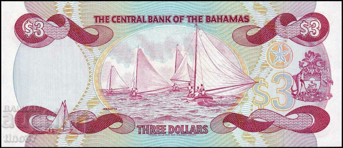 Auction tino37- BAHAMAS - 3 DOLLARS - 1974/84 - UNC Auction tino37- BAHAMAS - 3 DOLLARS - 1974/84 - UNC