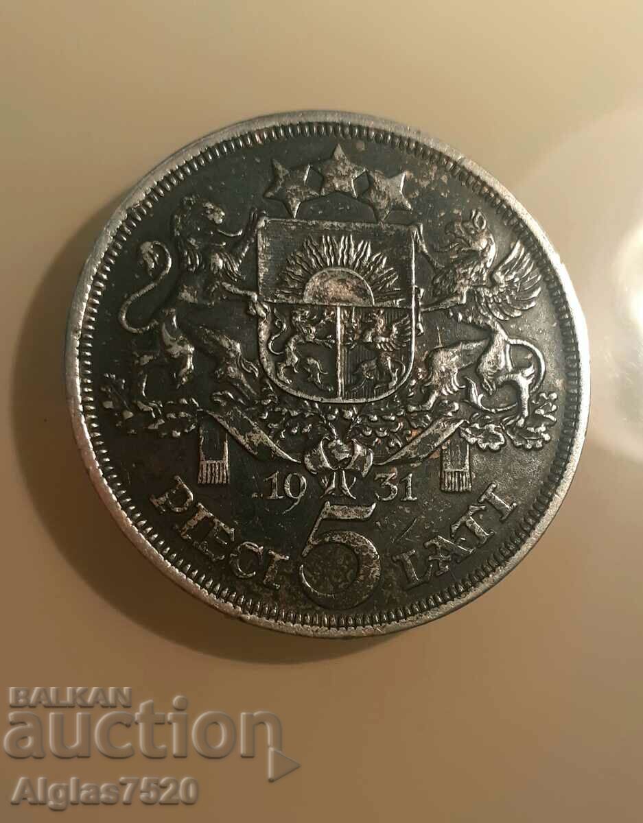 Delivery of 5 lats 1931 Latvia/silver/ Delivery of 5 lats 1931 Latvia/silver/