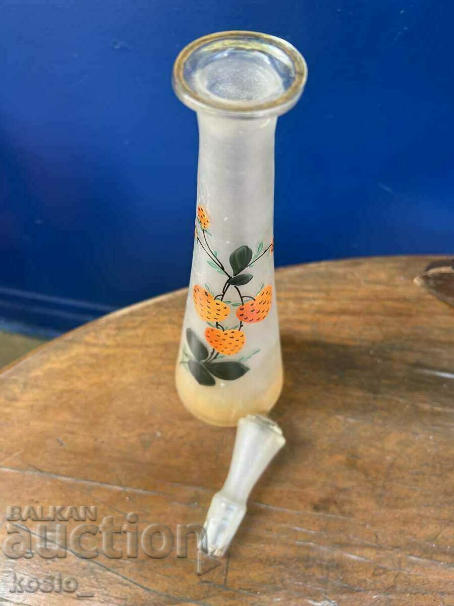 Delivery of Old hand painted carafe bottle Delivery of Old hand painted carafe bottle