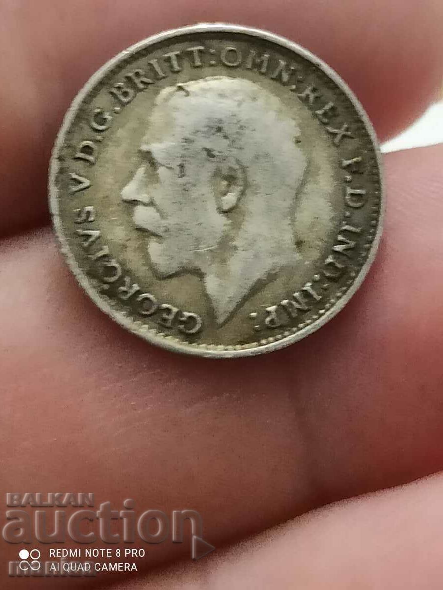 3 pence 1919 silver Great Britain with price 11.99 BGN | € 6.13 3 pence 1919 silver Great Britain with price 11.99 BGN | € 6.13