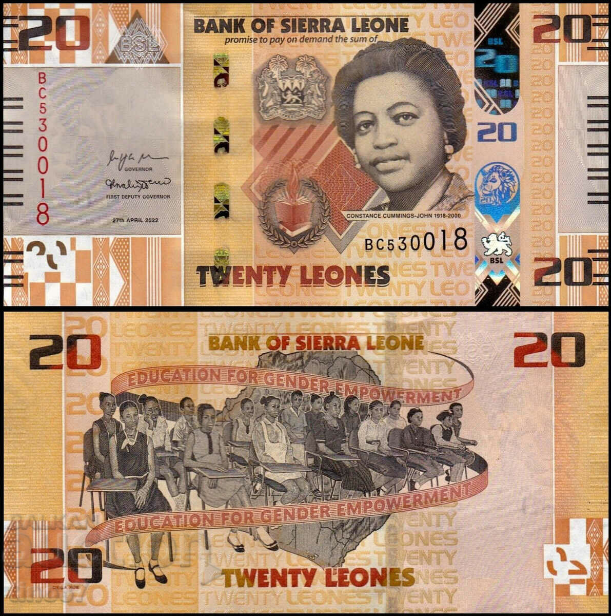tino37- SIERRA LEONE - 20 LEONE - 2022 - UNC