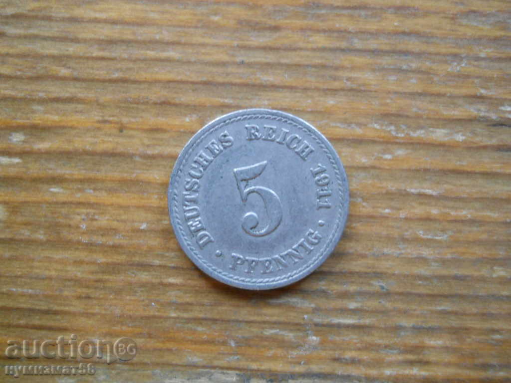 5 Pfennig 1911 - Γερμανία ( A )