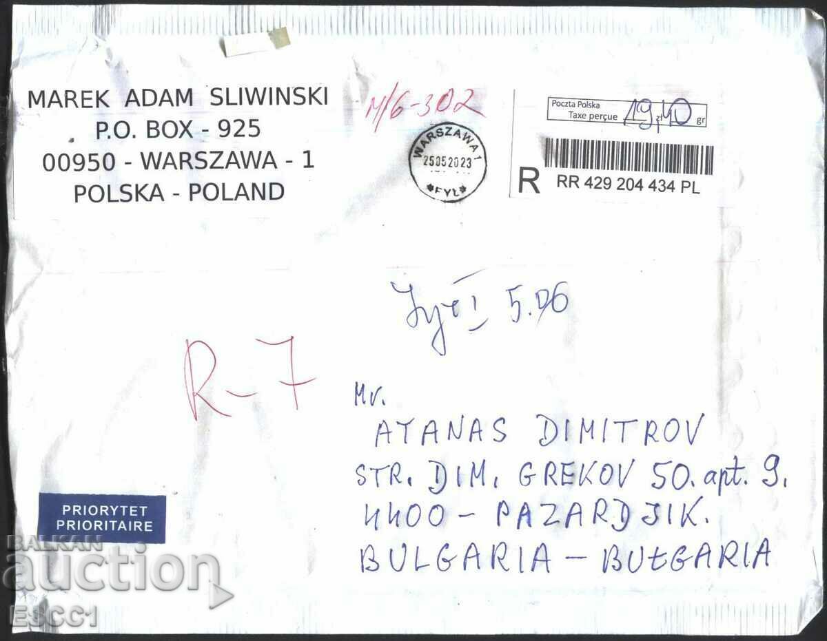 Traveled envelope - registered letter 2023 from Poland