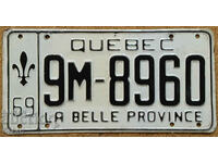 Canadian license plate Plate QUEBEC 1969