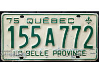 Canadian license plate Plate QUEBEC 1975