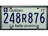 Canadian license plate Plate QUEBEC 1977