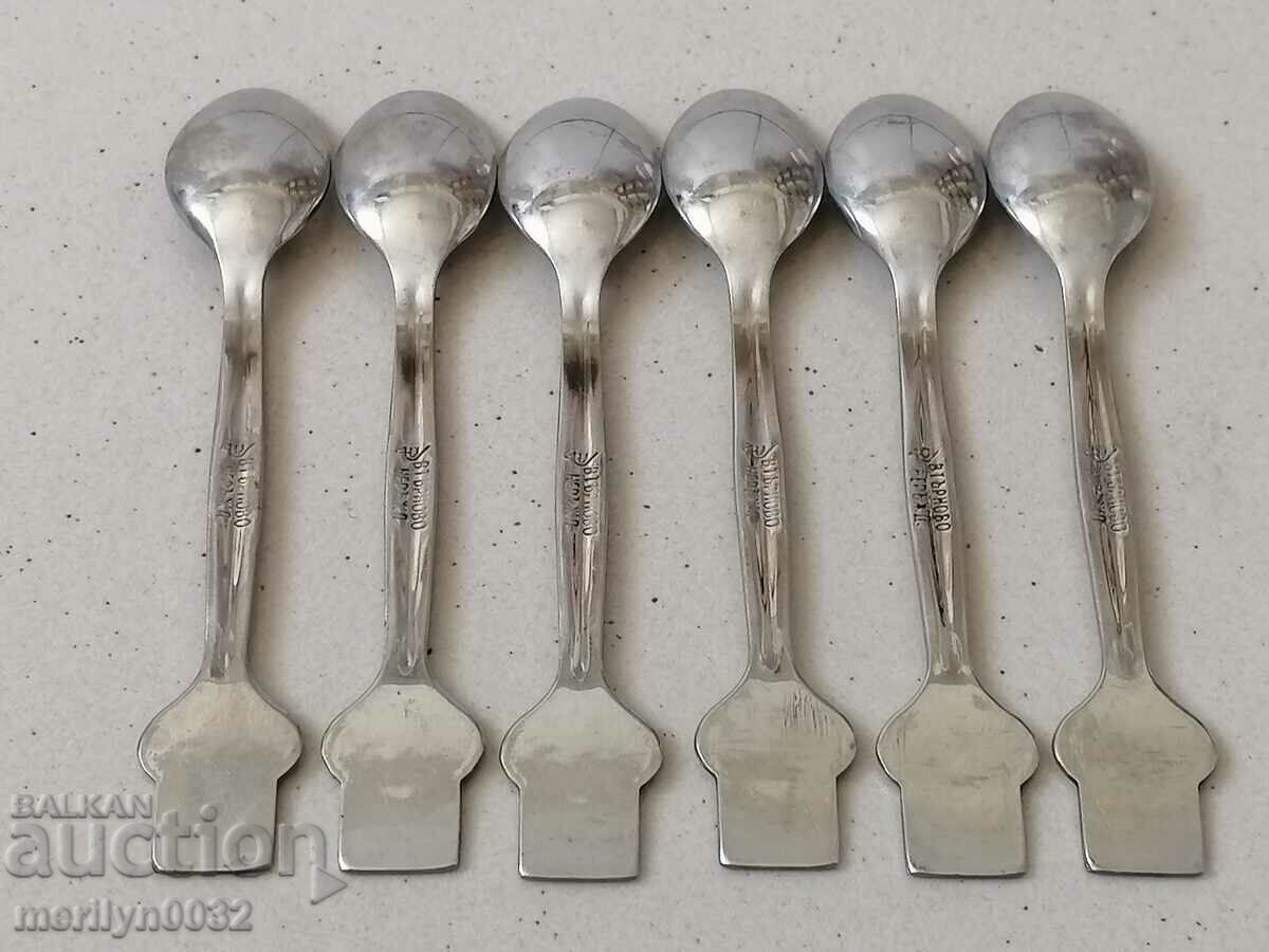 Auction Set of 6 spoons for sweet ice cream 800 years Tarnovo Auction Set of 6 spoons for sweet ice cream 800 years Tarnovo