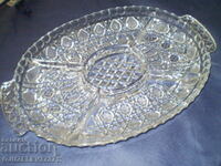 Old Heavy Duty Crystal Serving Tray