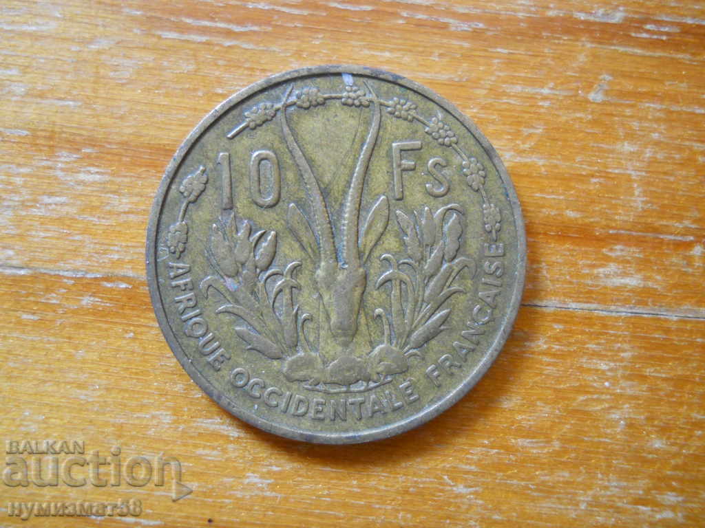 10 franci 1956 - Africa de Vest (colonie franceză)