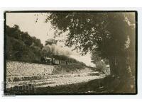 Fotografie cu trenul feroviar carte poștală veche
