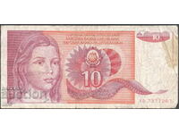 Iugoslavia - 10 dinari 1990 - 01m