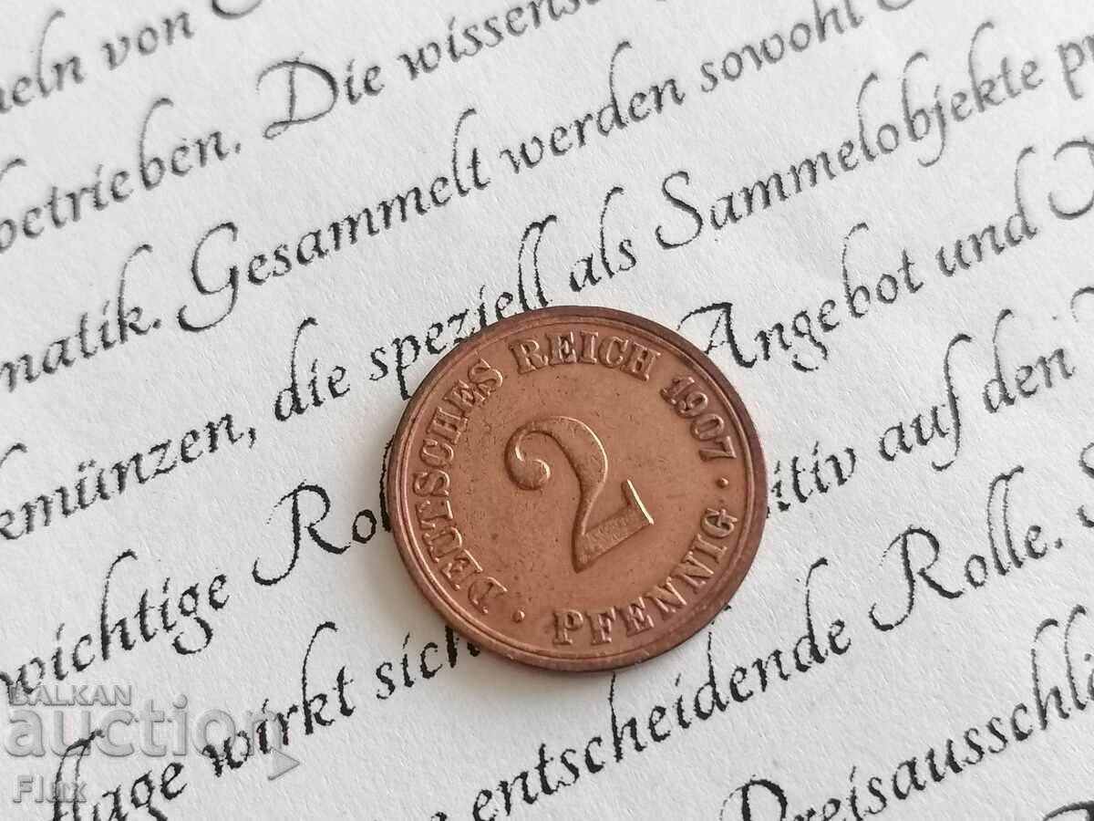 Reich Coin - Germany - 2 Pfennig | 1907; Series A