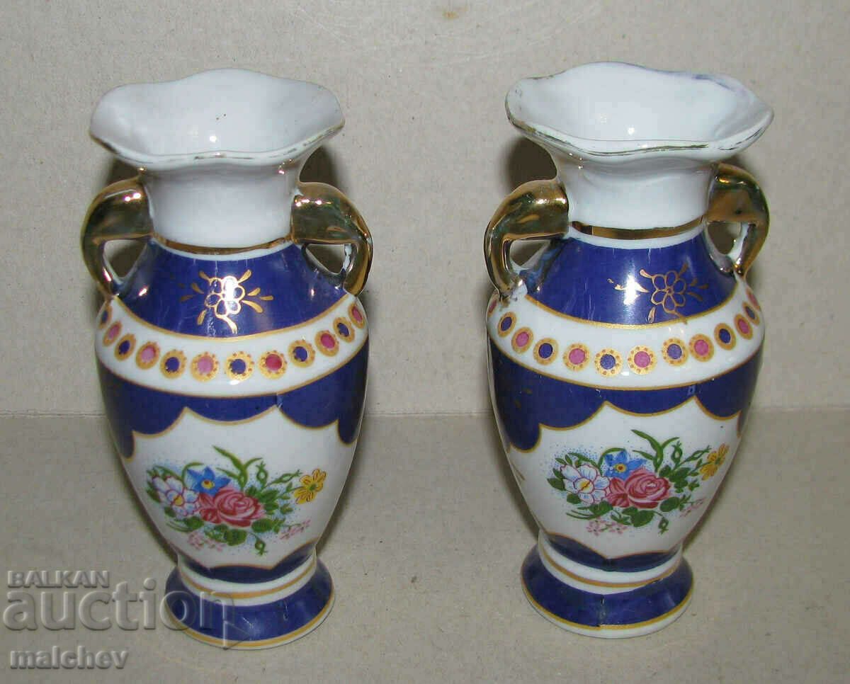 Vase vase lot 2 vases vases 13 cm retro style, preserved