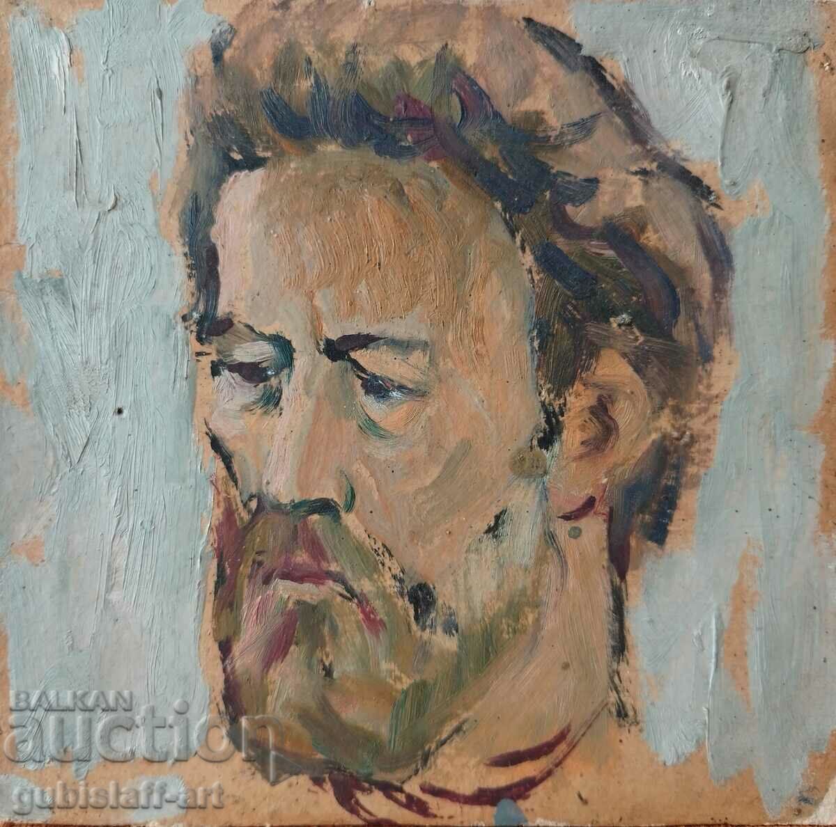 Pictură, portret, bărbat, anii 1980.