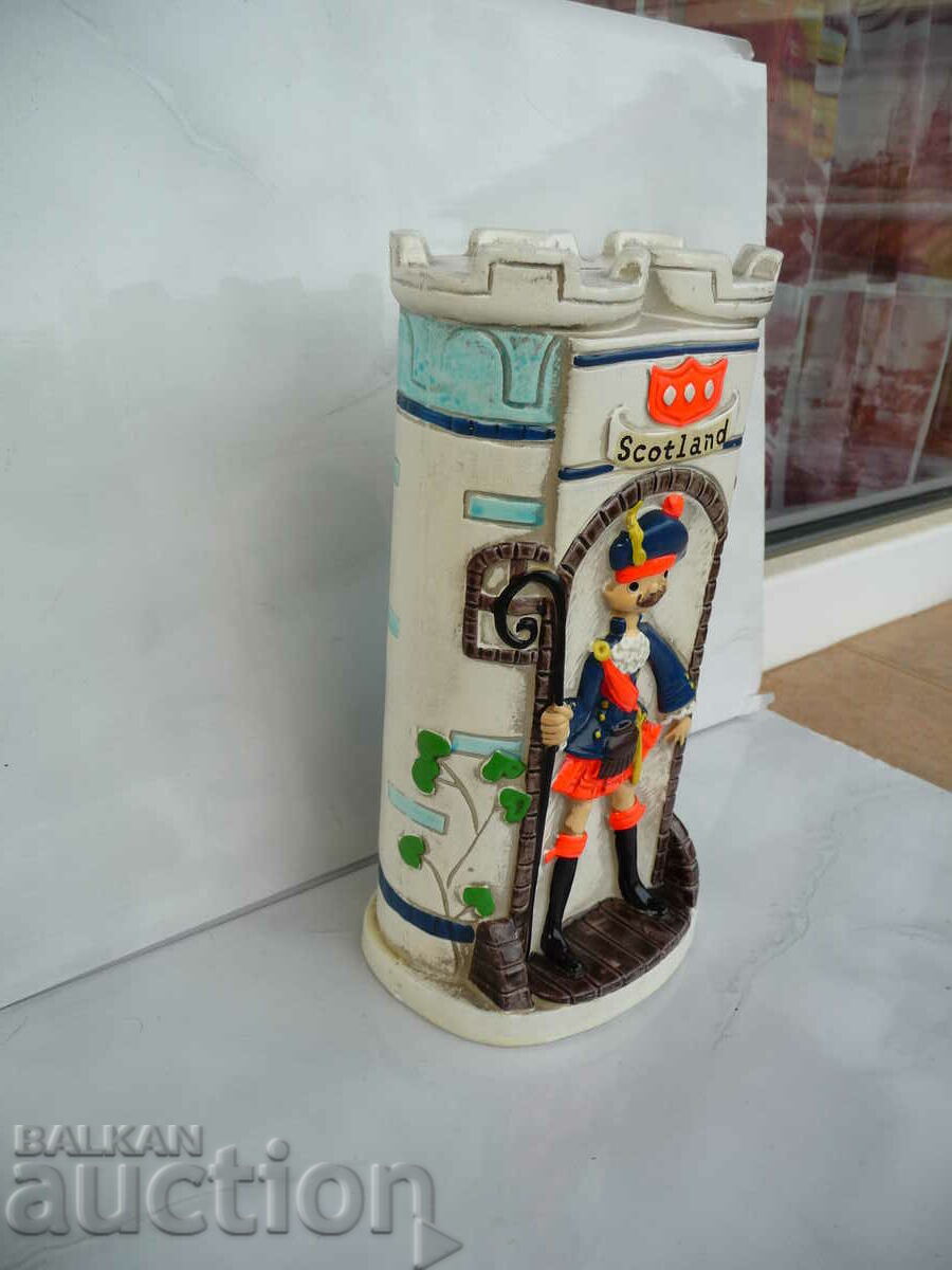 Scotland Ceramic Piggy Bank Scottish Fighter Skirt Beautiful Dec with price 12.00 BGN | € 6.14