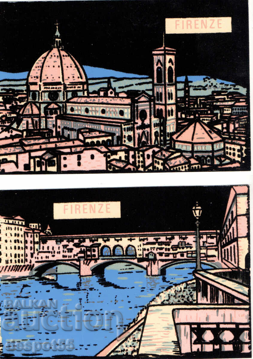 Italy. Florence - Extremely original embossed cards with price 10.00 BGN | € 5.11 Italy. Florence - Extremely original embossed cards with price 10.00 BGN | € 5.11
