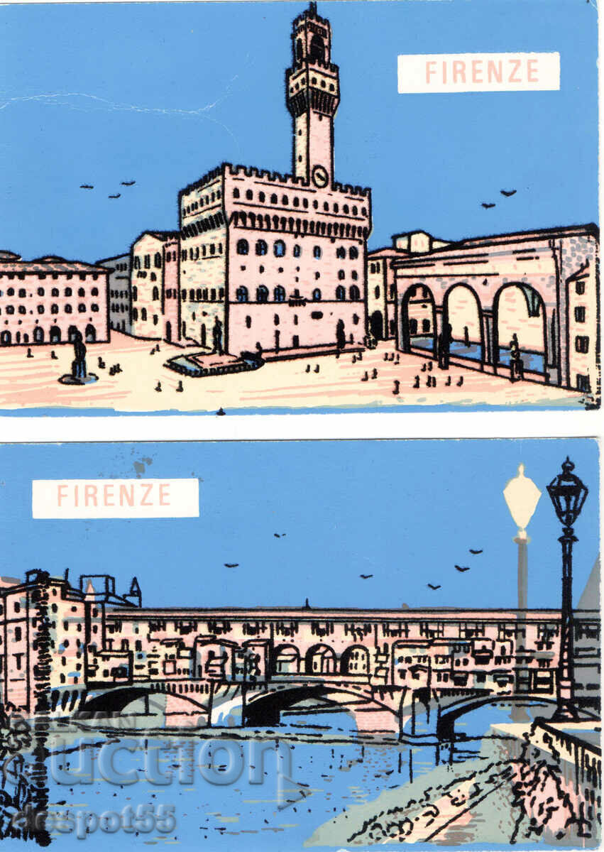 Italy. Florence - Extremely original embossed cards